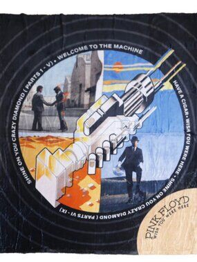 Pink Floyd Wish You Were Here Record Label Blanket ~ 50" x 60" ~ Brand New!